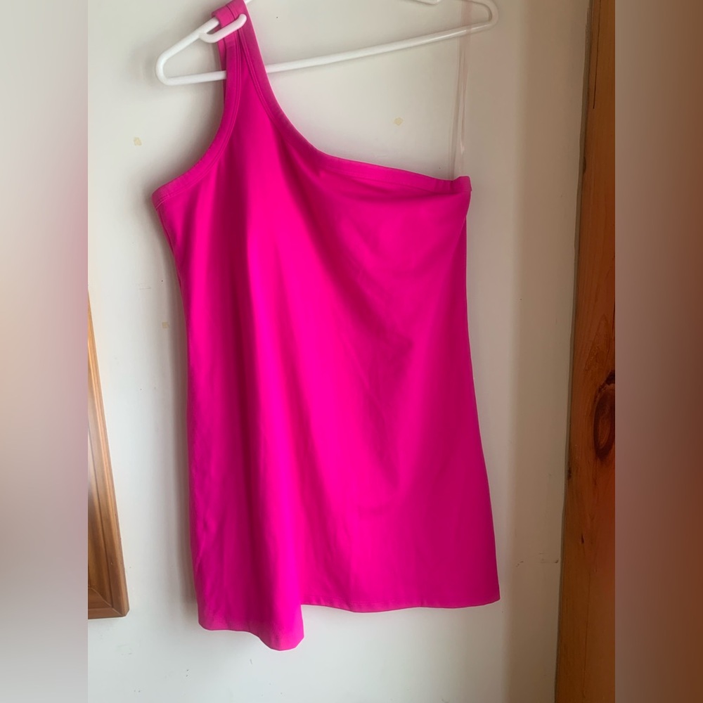 Fabletics Hot Pink One Shoulder Athletic Dress Sz 8